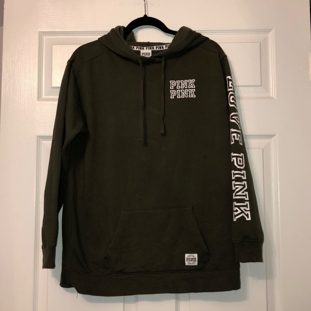 VICTORIA SECRET PINK GREEN HOODIE